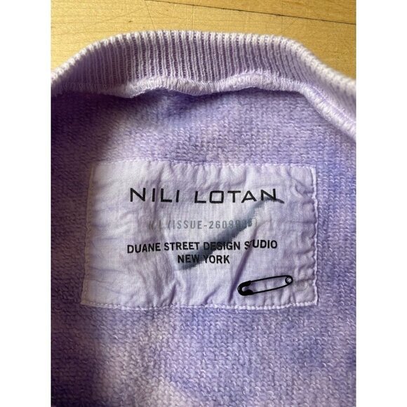 NILI Lotan Women Purple Tie Dye Sweatshirt Pullover Size Small Cropped - Picture 4 of 9